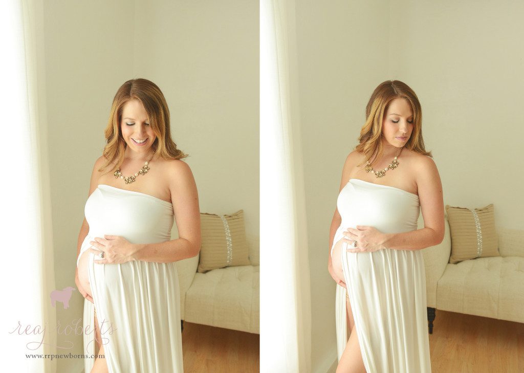 Maternity Flowing White Gown