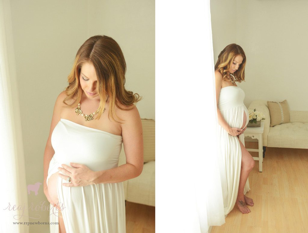 maternity gown with open slit