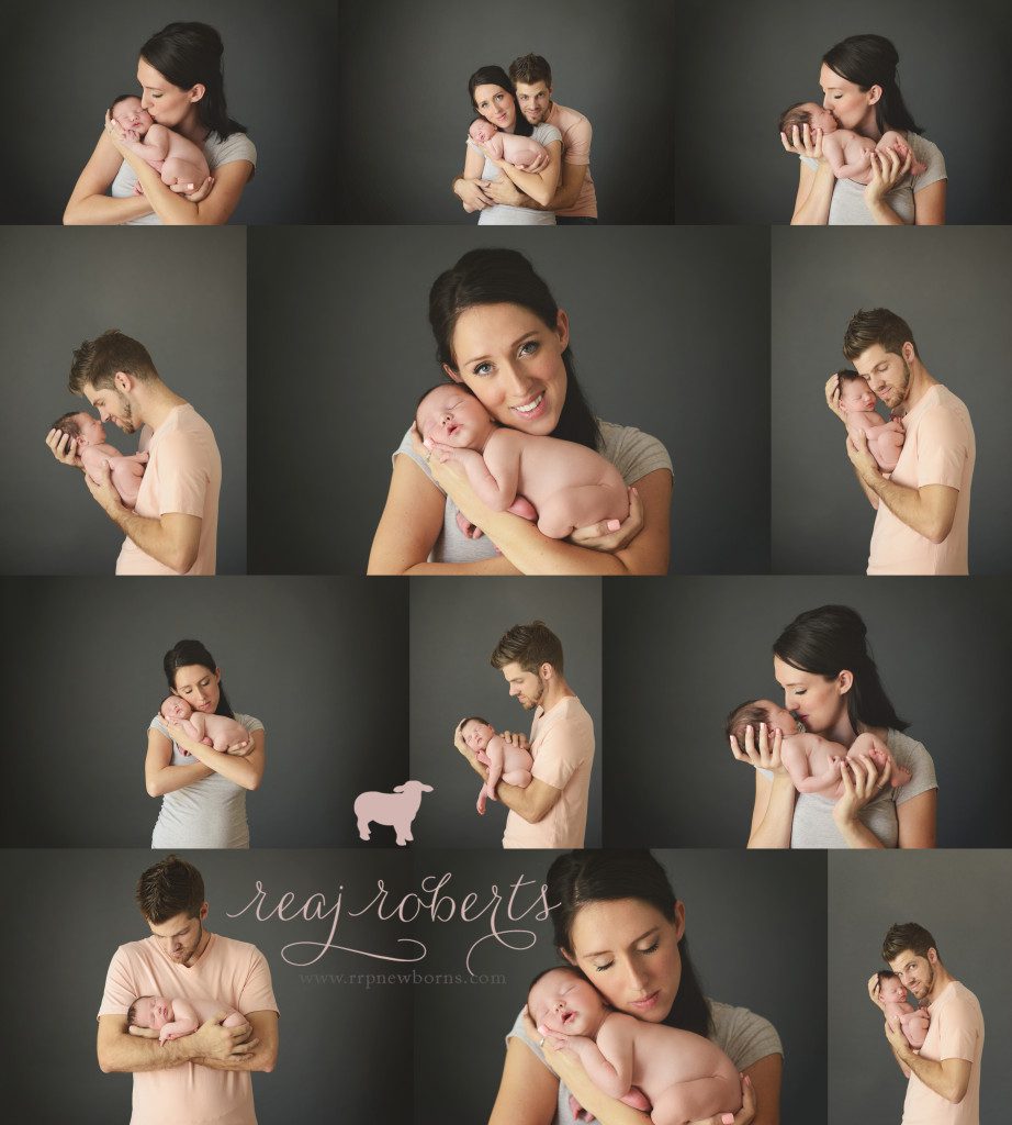 Newborn poses with parents_Reaj Roberts Photography