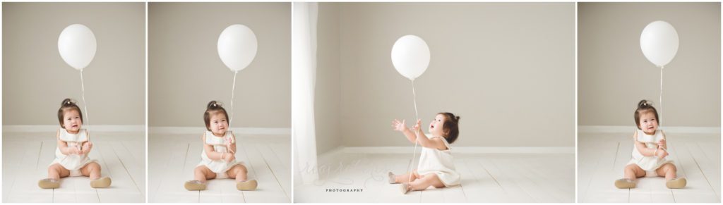 Baby girl simple balloon studio session
