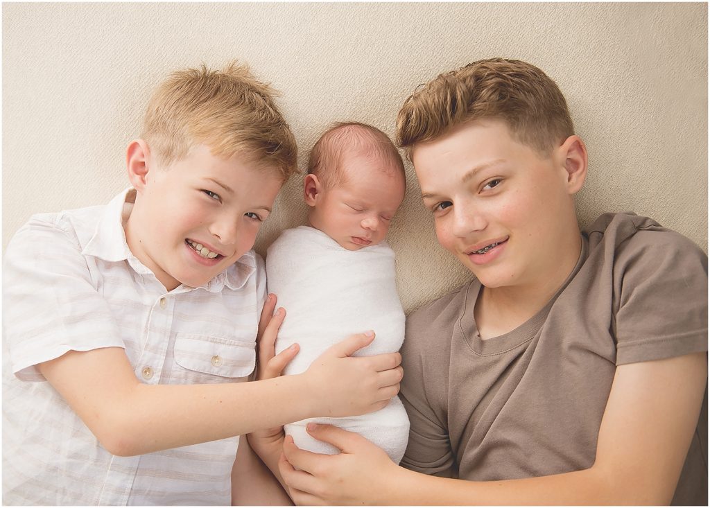 Newborn baby with Siblings Chandler | Phoenix Newborn Photographer