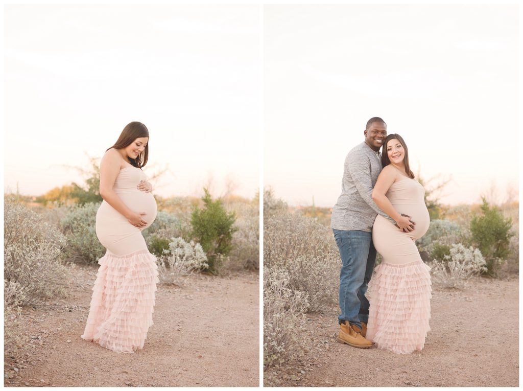 Fitted Maternity Gown Desert Photos Chandler Area Photographer