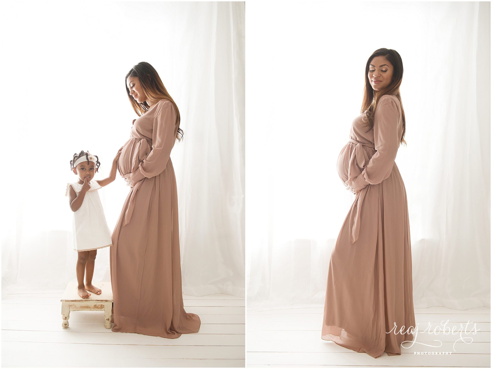 Wrap Maxi Dress for maternity photos | Chandler, AZ | Reaj Roberts Photography