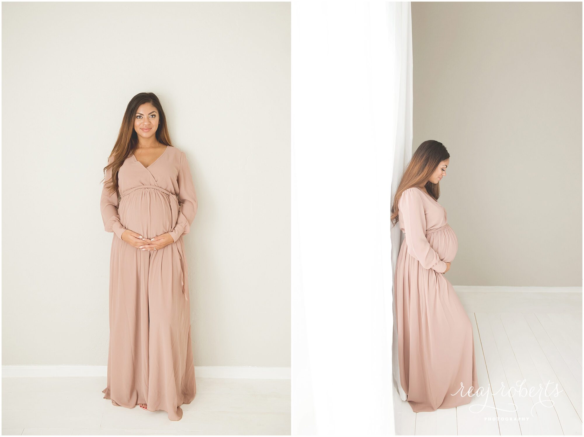 Wrap Maxi Dress for maternity photos | Chandler, AZ | Reaj Roberts Photography
