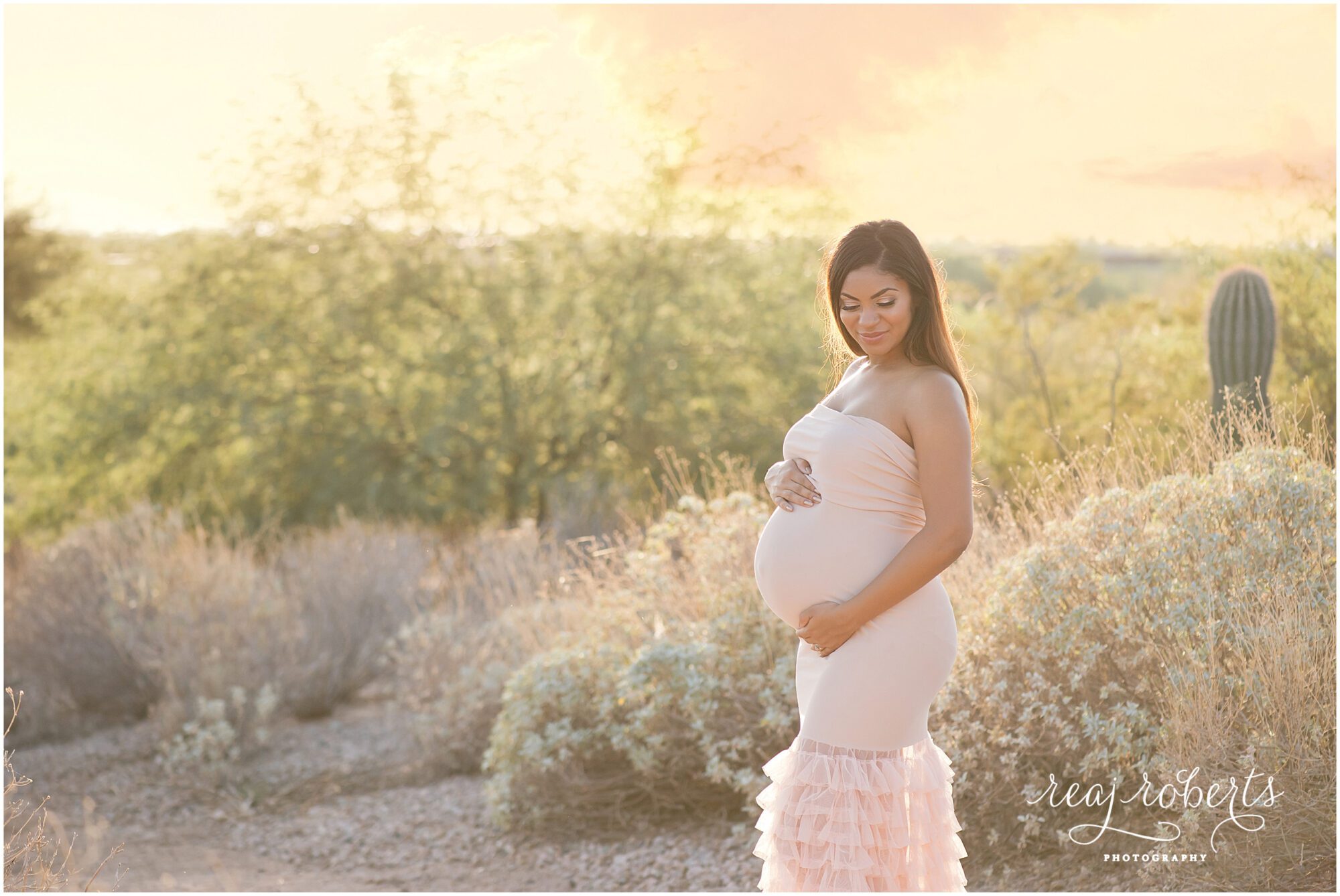 TAOPAN maternity gown, sunset maternity session | Reaj Roberts Photography