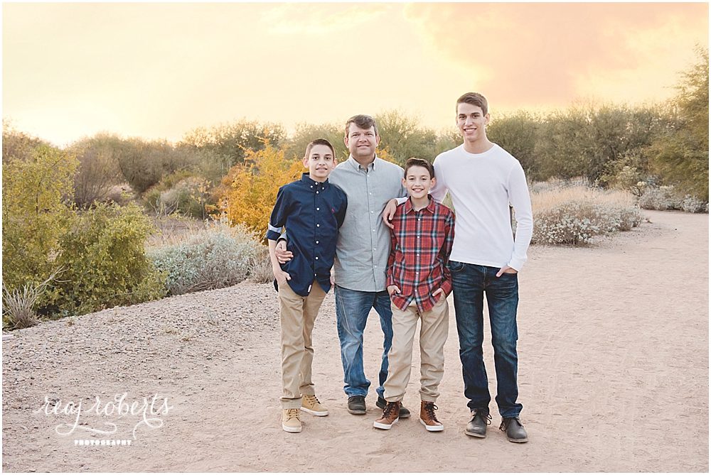 Father and Sons in Desert | Chandler Family Photographer | Reaj Roberts Photography