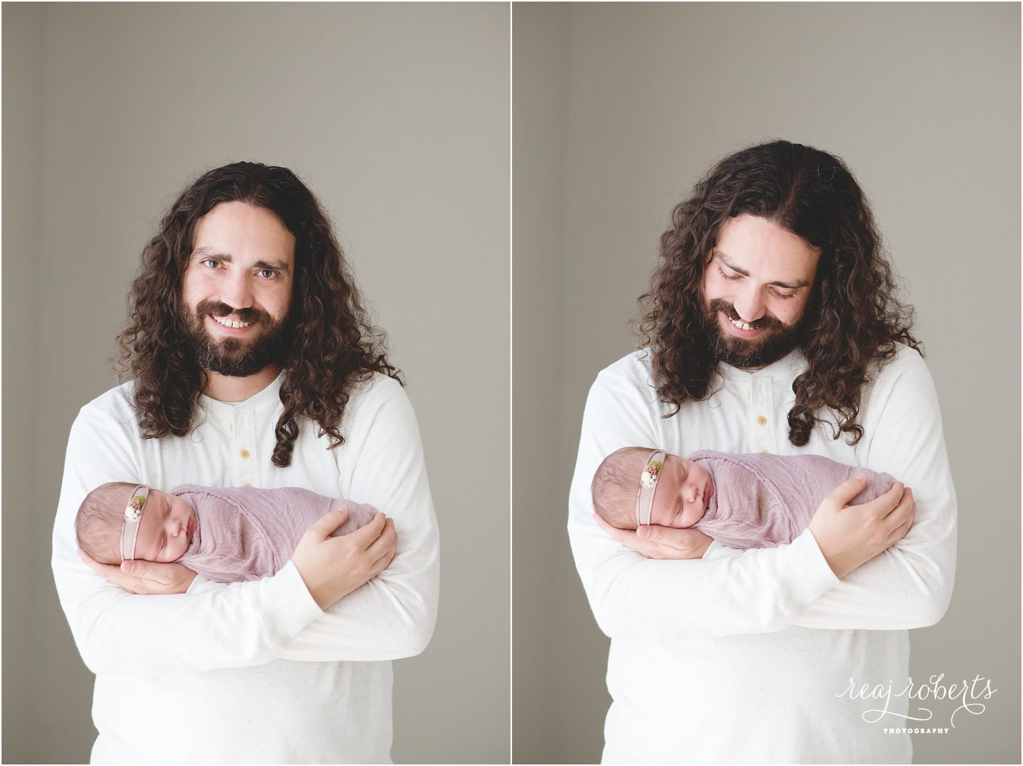 Newborn photos with father | © Reaj Roberts Photography | Chandler, Arizona