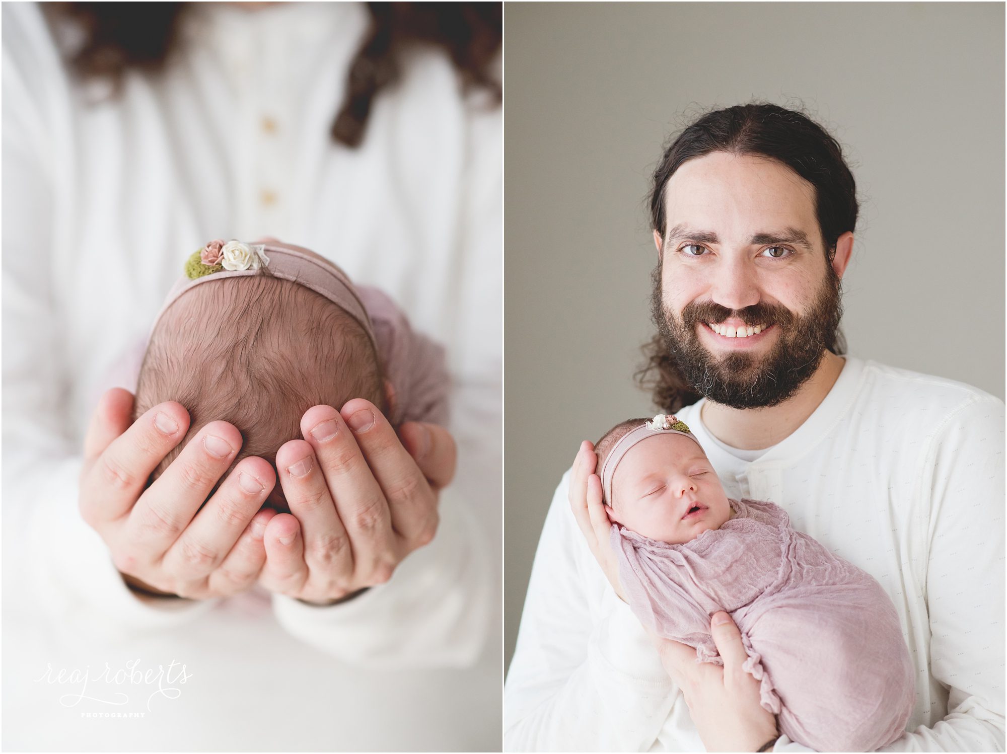 Newborn photos with dad | © Reaj Roberts Photography | Chandler, Arizona