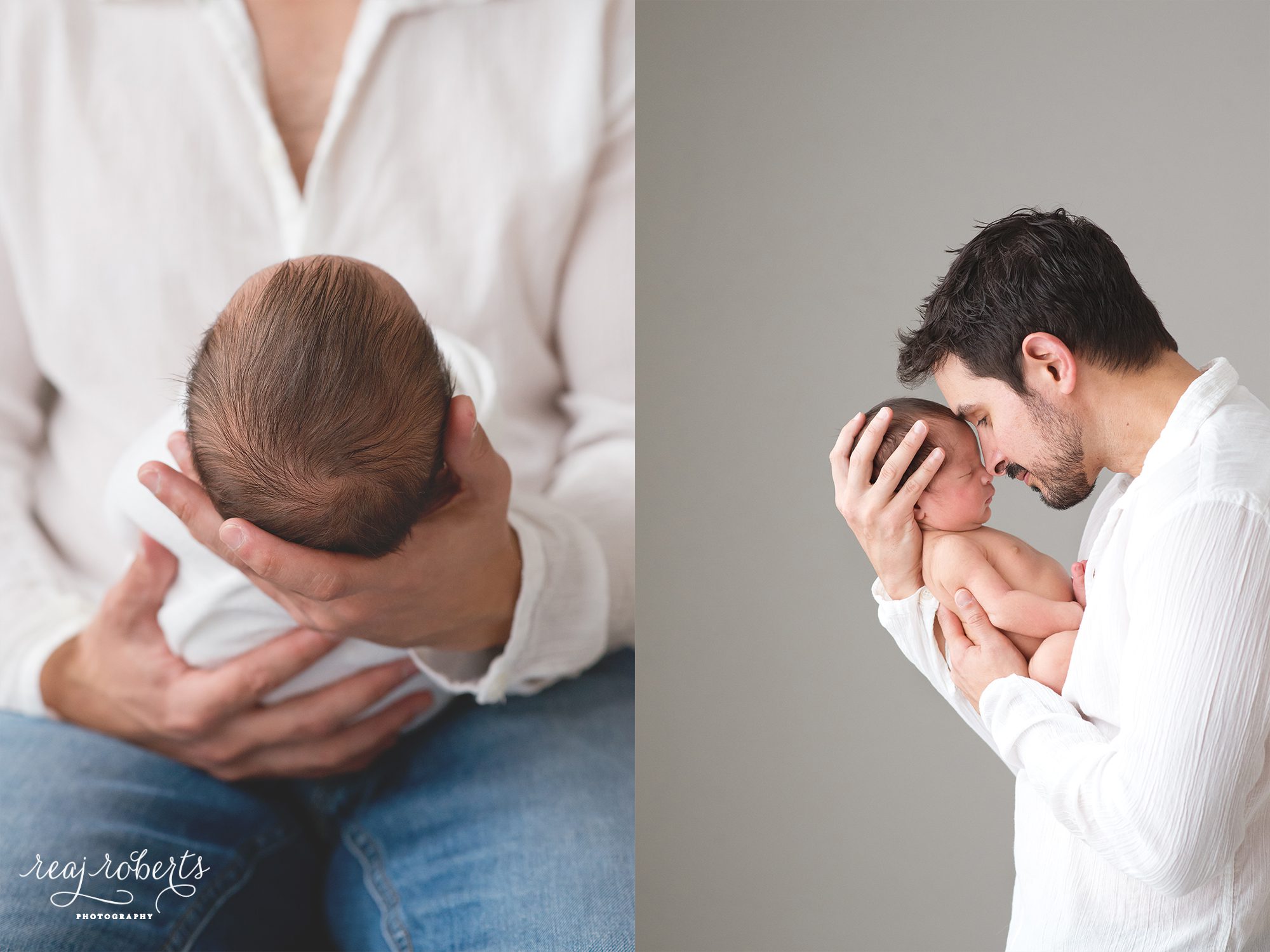 Father and son newborn photos | Chandler, AZ | Reaj Roberts Photography
