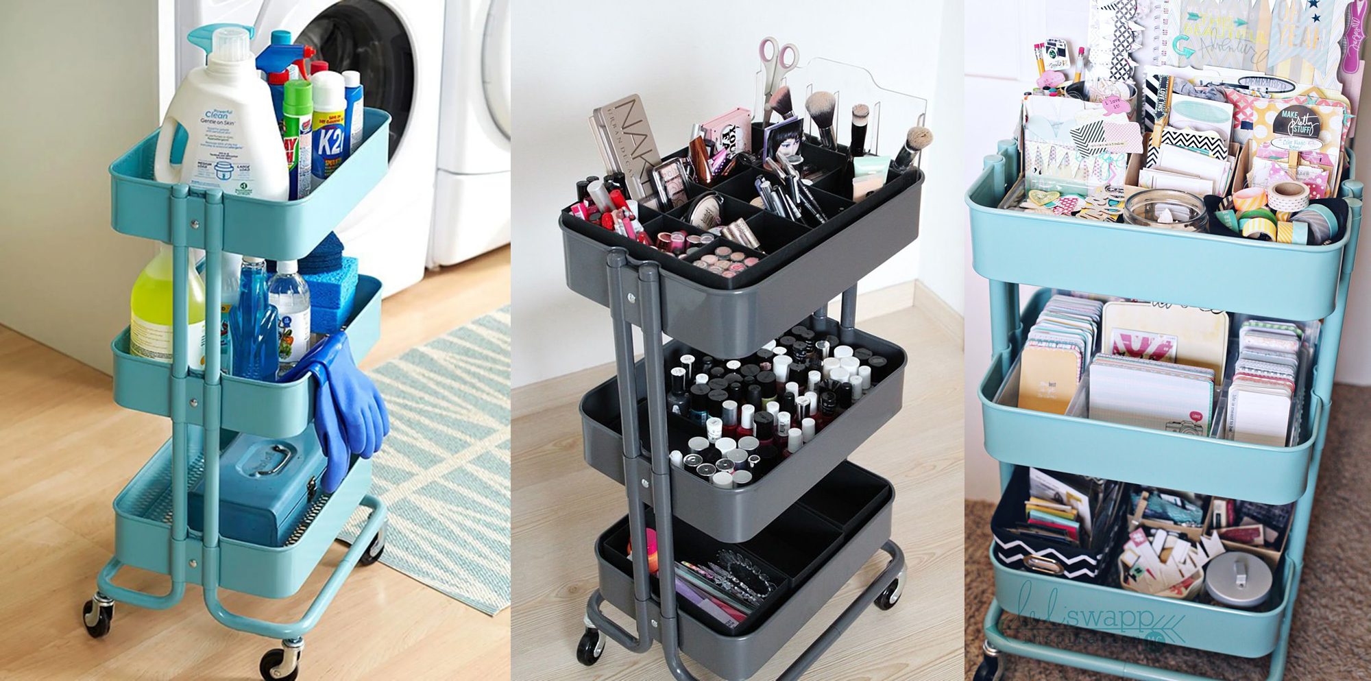 Ways to use a utility cart to stay organized | Reaj Roberts Photography