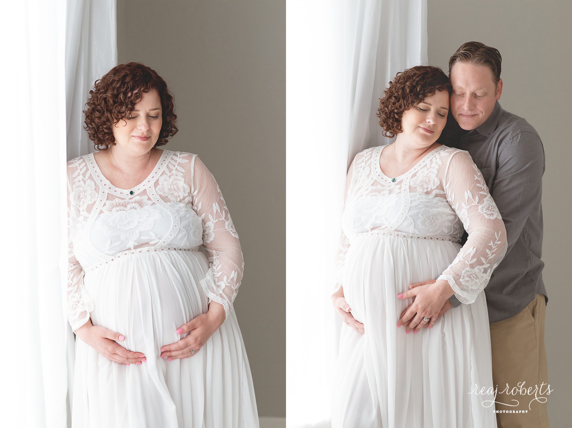bright indoor maternity session What to wear for your maternity photo session | Reaj Roberts Photography