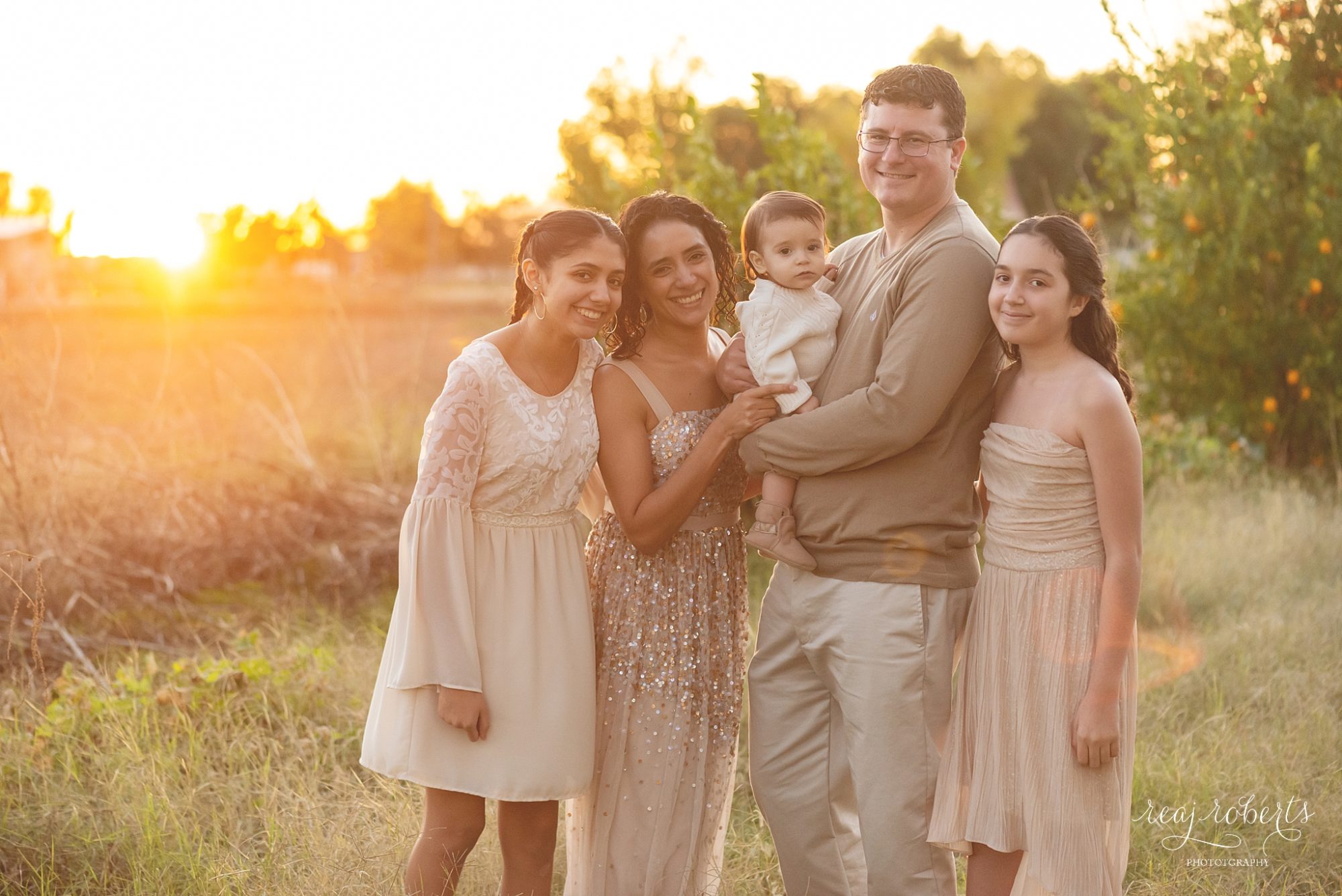 Family Photographer in Phoenix | Chandler Family Photos in Orange Grove Field | Neutral Clothing