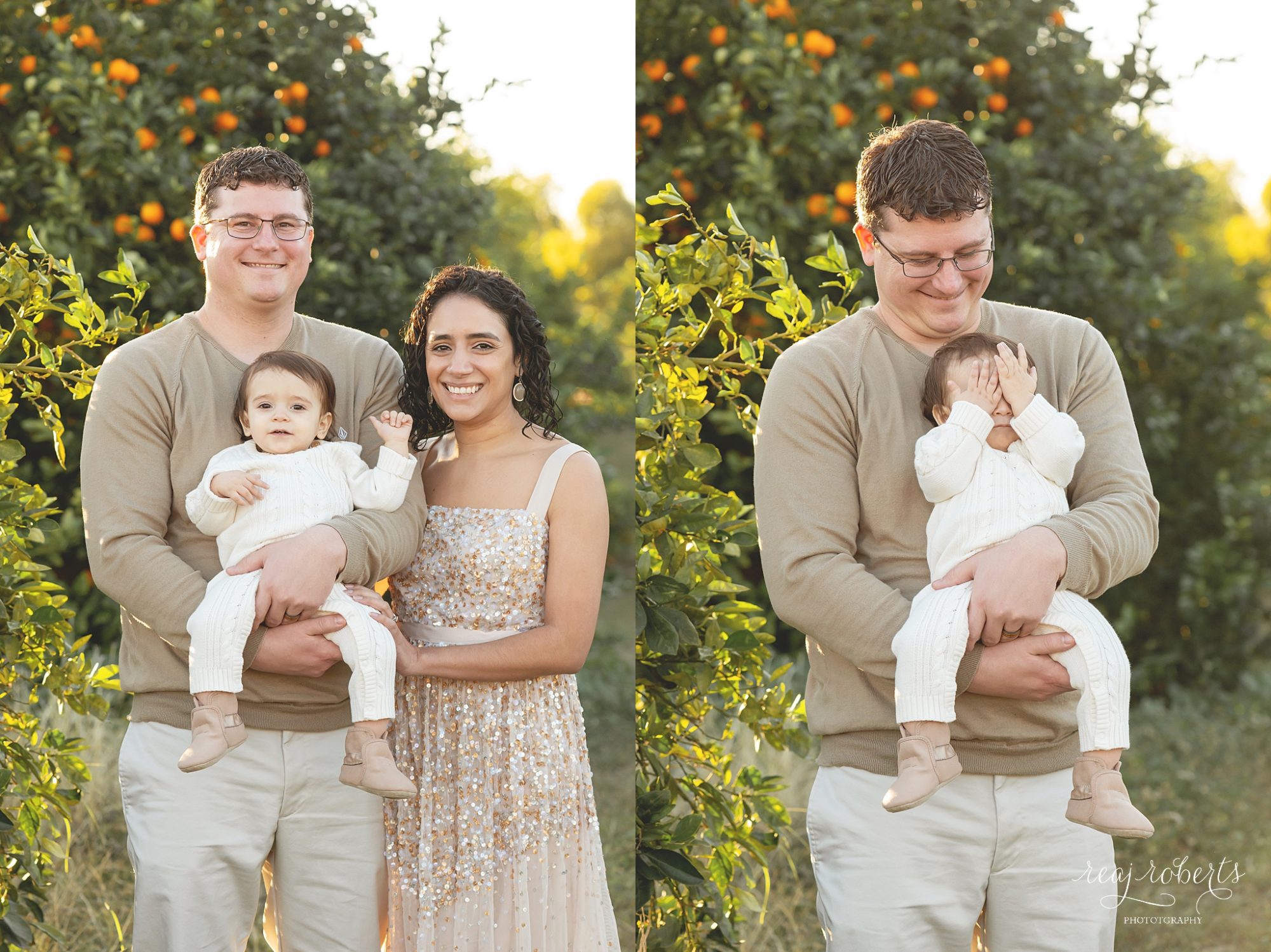 Family Poses in Citrus Grove during sunset | Phoenix Family Photographer | Reaj Roberts Photography