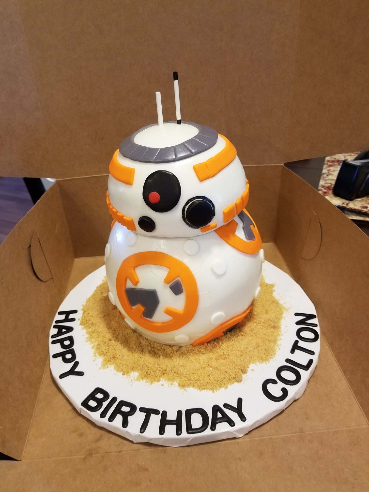 BB8 cake Custom Created Cakes by Brandi Star Wars Cake