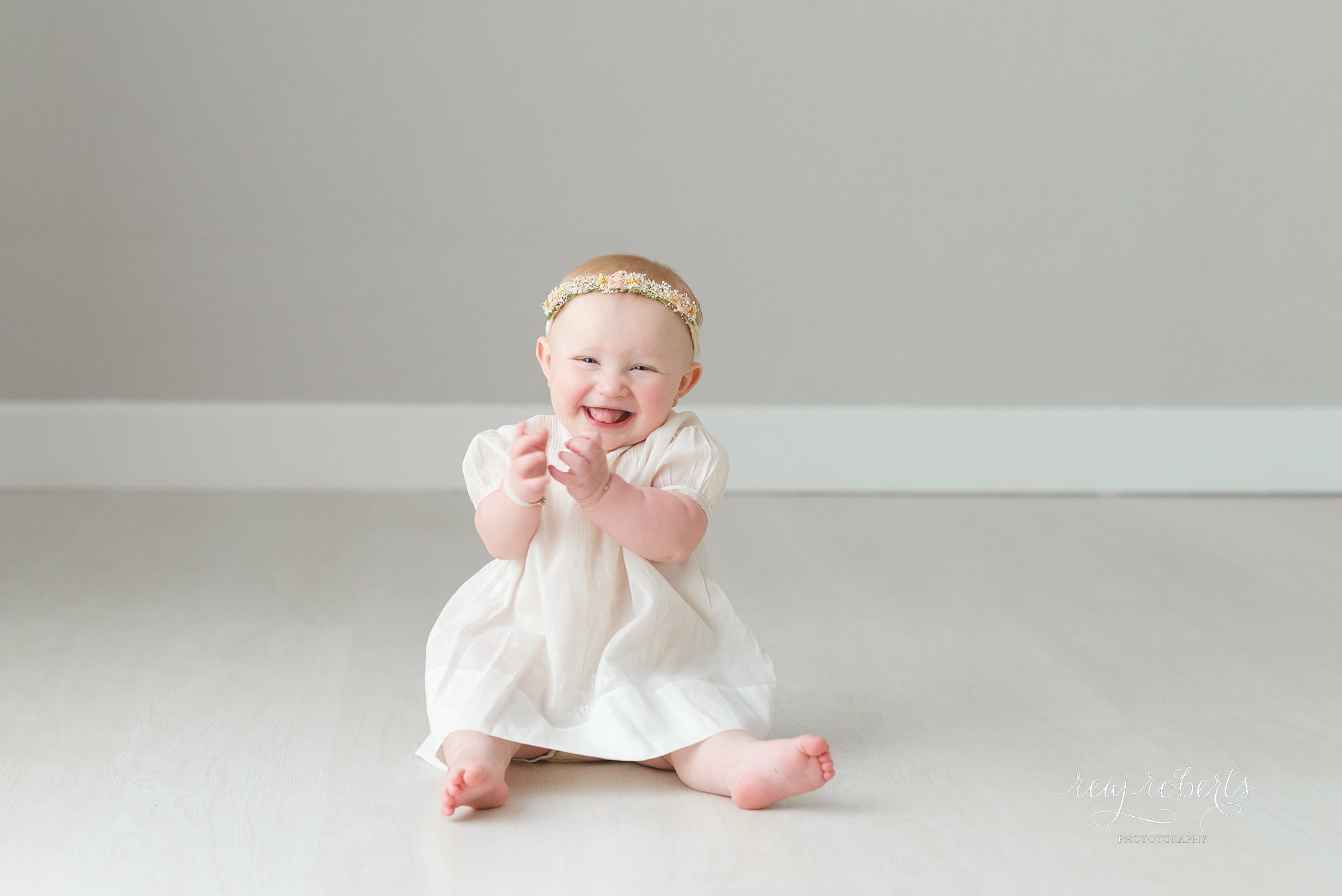 Vintage ivory baby girl dress | Scottsdale baby photographer