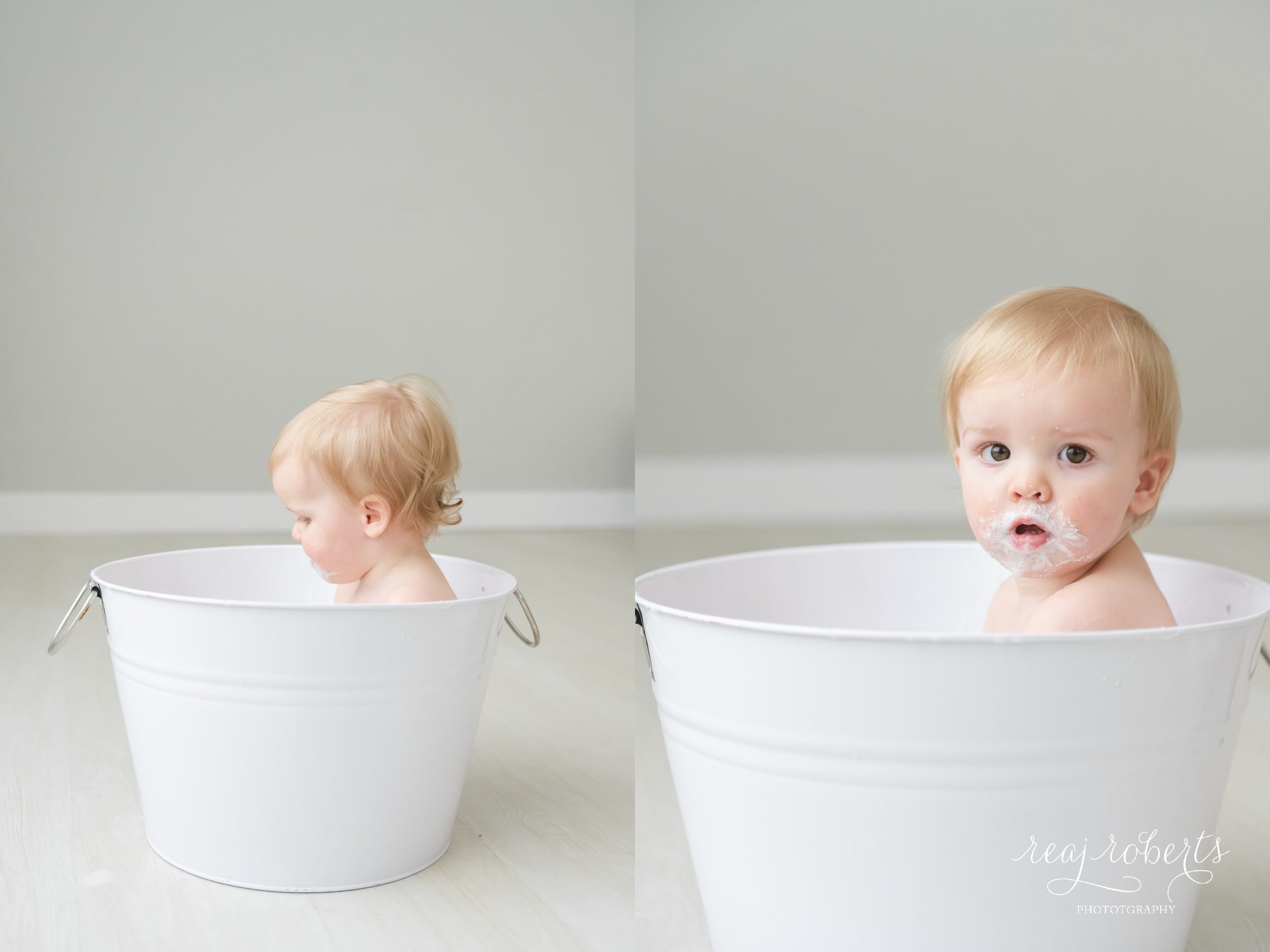 baby bubble bath session | Reaj Roberts Photography