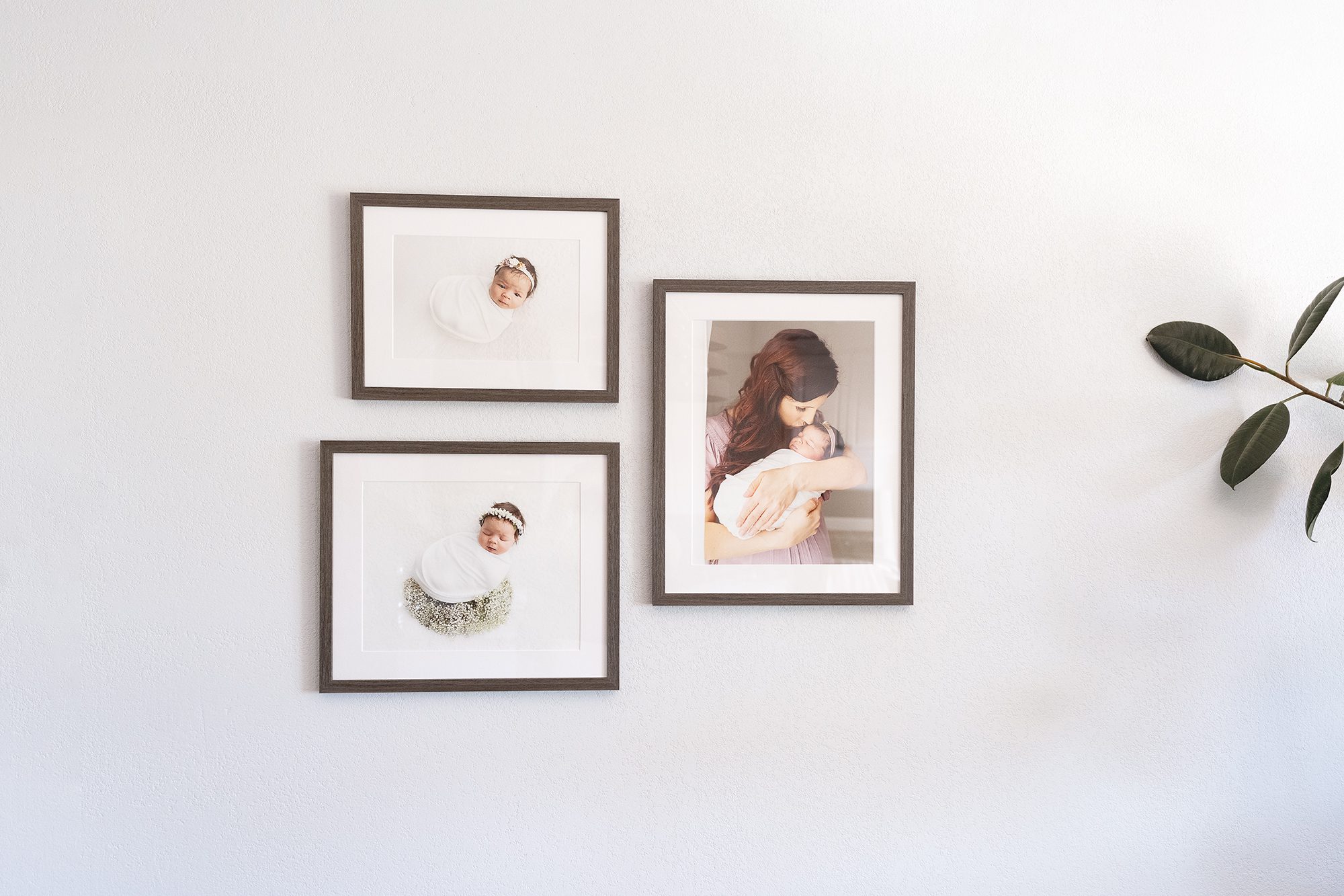 Phoenix newborn photographer custom framing and installation
